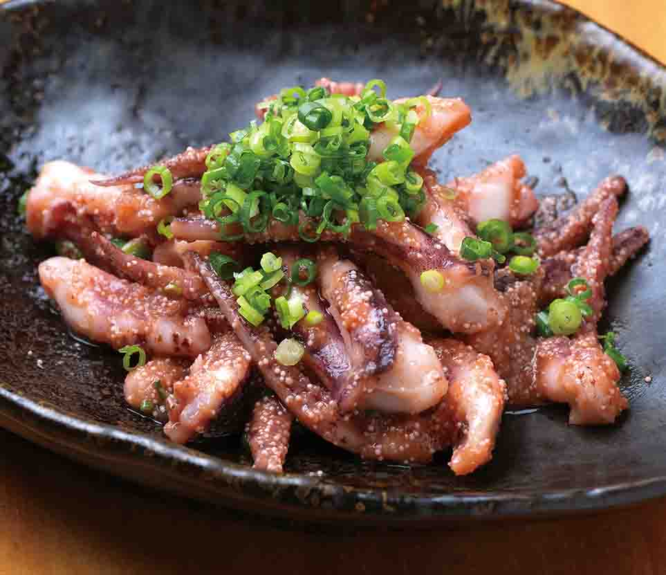 生でも食べられるイカ明太バター焼きの画像